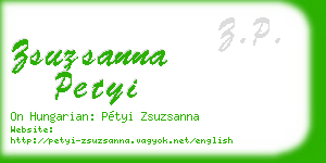 zsuzsanna petyi business card