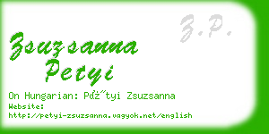zsuzsanna petyi business card